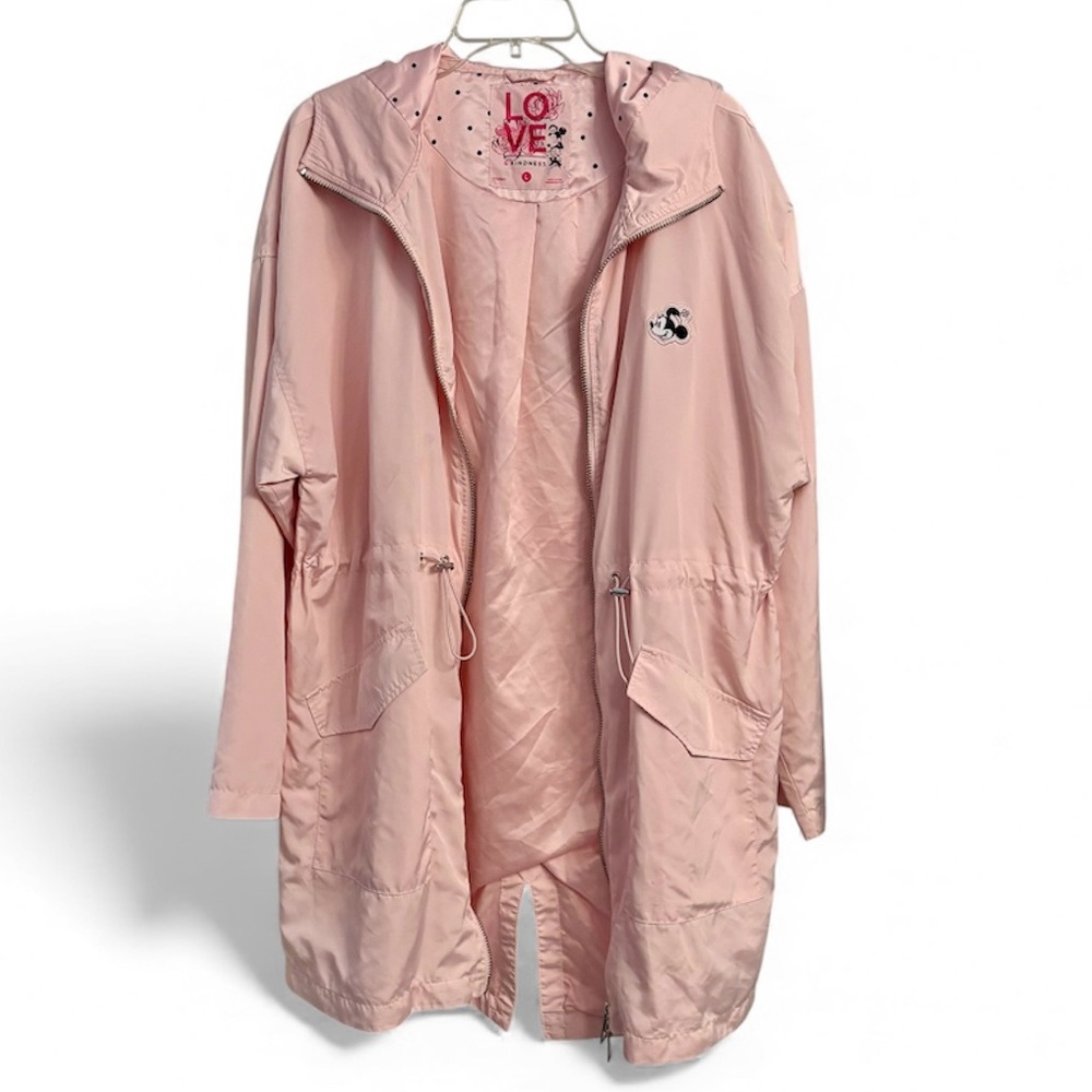 Disney Minnie Mouse Blush Pink Utility Hooded Jacket Love & Kindness Hearts - Picture 2 of 9